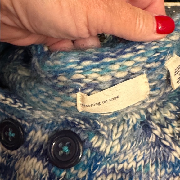 NWT Anthropologie Sleeping on Snow XS marled double breasted cardigan sweater - Picture 8 of 8